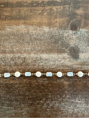 Catherine Popesco Gold-Tone Bracelet with White and Clear Stones